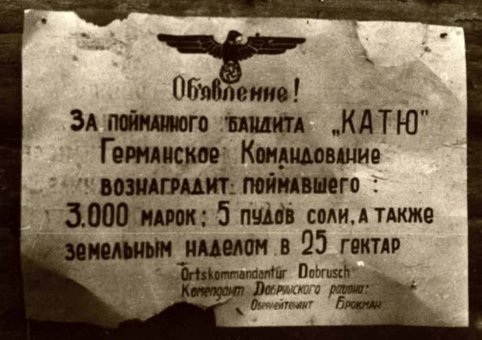 
«Неуловимая Катя»: почему фашисты так боялись хрупкую партизанку, оцененную в 3000 марок и надел земли                