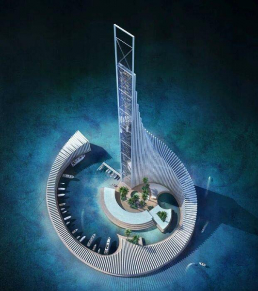 
Возле Занзибара построят спиралевидный остров-небоскреб «Башня Домино»                