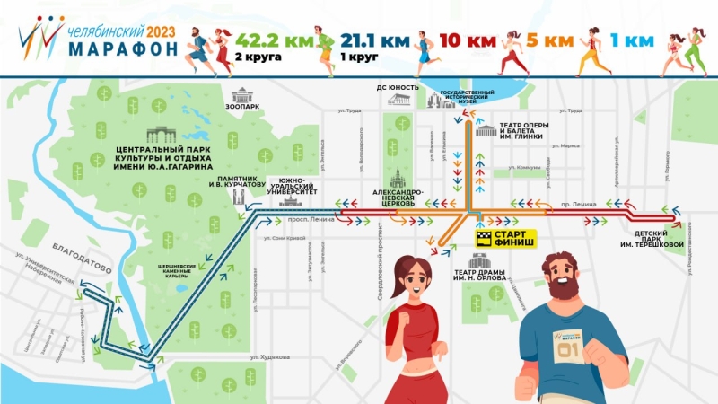 Участники Челябинского марафона — 2023 получат медали с изображением памятника Курчатову