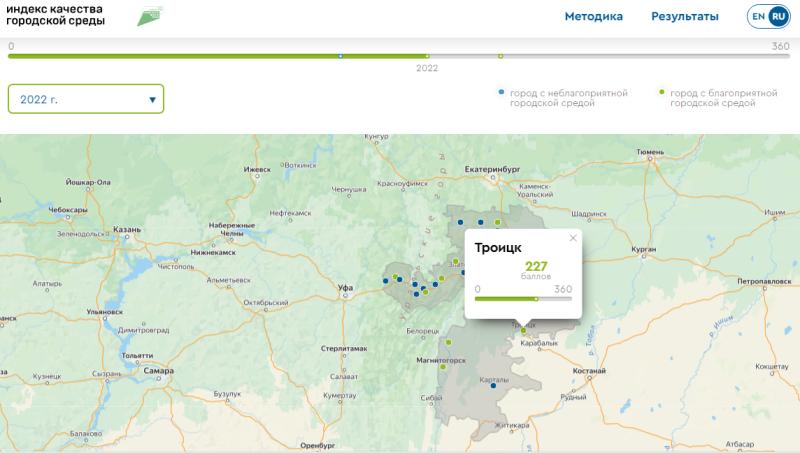 Троицк возглавил рейтинг комфортных городов в Челябинской области