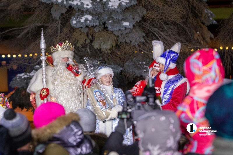Челябинцы встретили поезд Деда Мороза