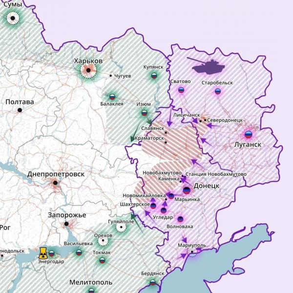 Новая карта боевых действий на Украине, 25.03.2022: последние новости карты военных действий Украины на сегодня 25 марта 2022, захват Изюма, бои в Мариуполе, ситуация в ДНР, ЛНР